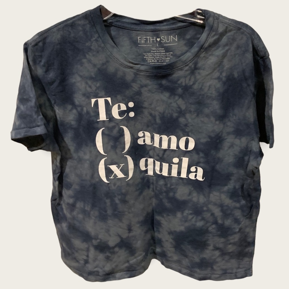 Fifth Sun Te:quila blue tie dye tee